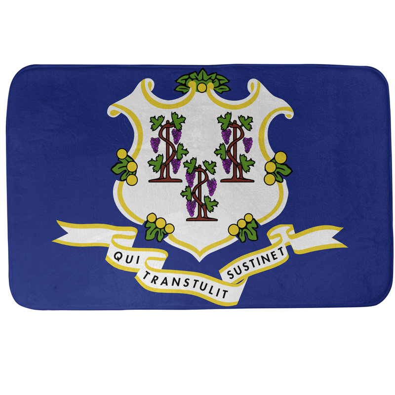 Tapis pour salle de bain à drapeau connecticut Fawcett, l 21 po x L 34 po