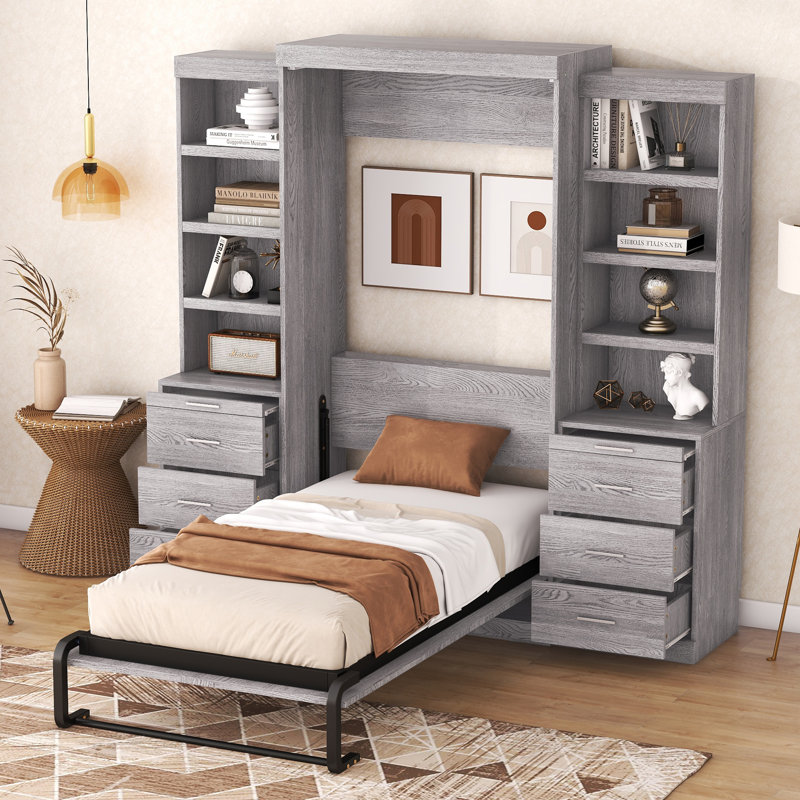 Lit escamotable en bois massif