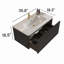Meuble-lavabo flottant rayé en chêne noir brossé 36 po avec lavabo en céramique blanc 36 po, pré-assemblé