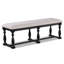 Chaise de salle à manger et banc long de style rétro - Finition gris anthracite, bois massif, revêtement beige pour un look élégant