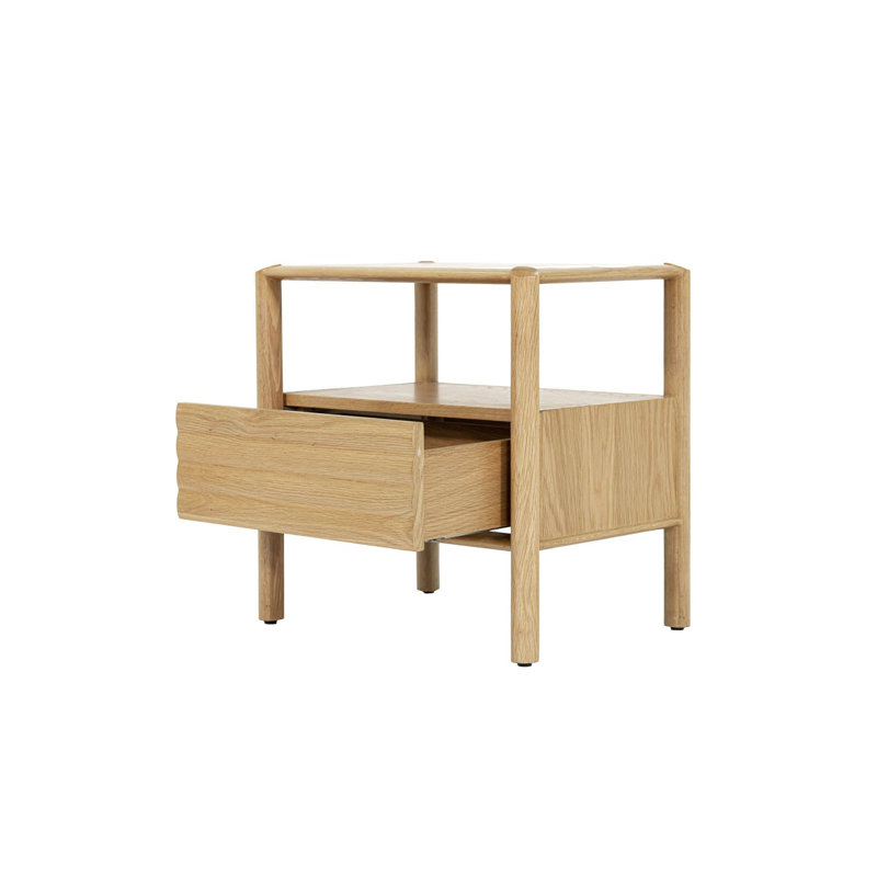 Masie 1-Drawer Oak Nightstand, Light Oak