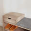 HOMCOM Upholstered Entryway Shoe Bench with Storage Drawer Distressed Grey
