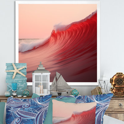 " Minimalism Wave Red Scenery "