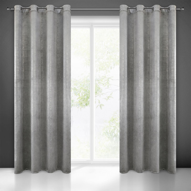 Addine Blackout Curtains Single Panel, Graphite