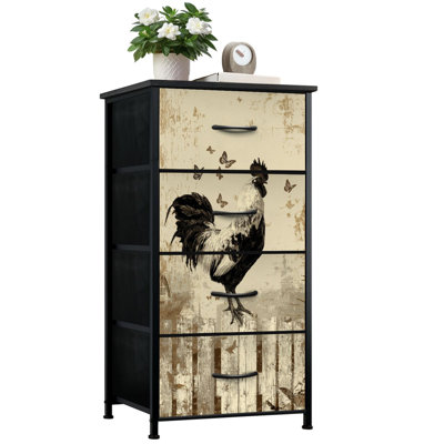 Commode rustique pour chambre avec 4 tiroirs de rangement Rustic Farm