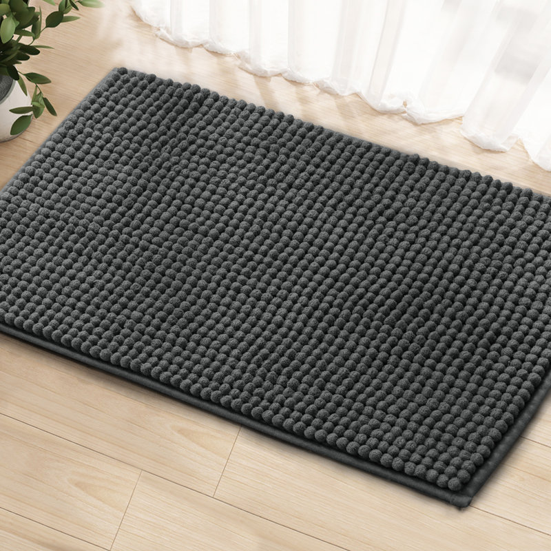 Tapis pour salle de bain Azriah Luxury Chenille, Gris, L 20 po x L 32 po