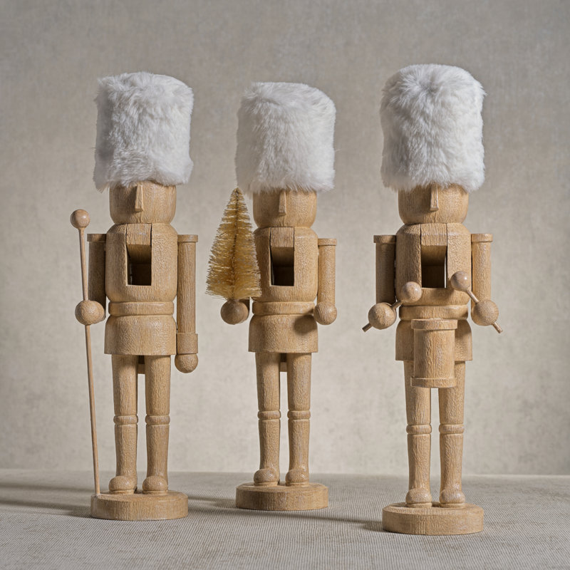 Ortwin Resin Nutcracker Figurines with  Hat, Set of 3