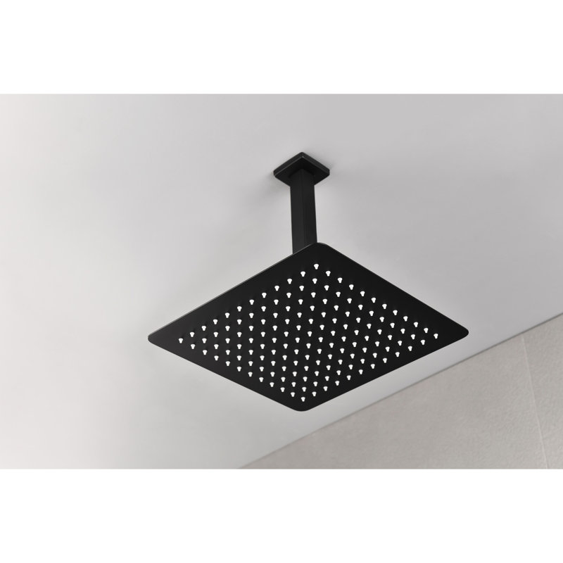 High Matte Black Shower Head Bathroom - Stainless Steel, Water Saving, Self-Cleaning Nozzle, Compatible With Standard Arms Arm Works Dependably