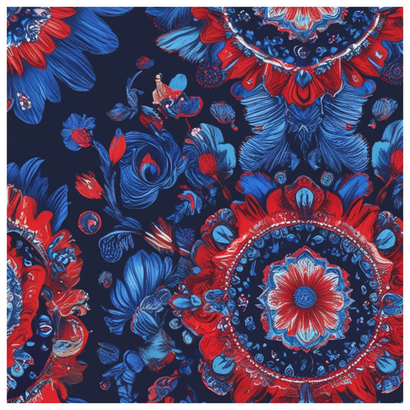 Intricate Floral Mandala Blankets, 60in W x 80in H