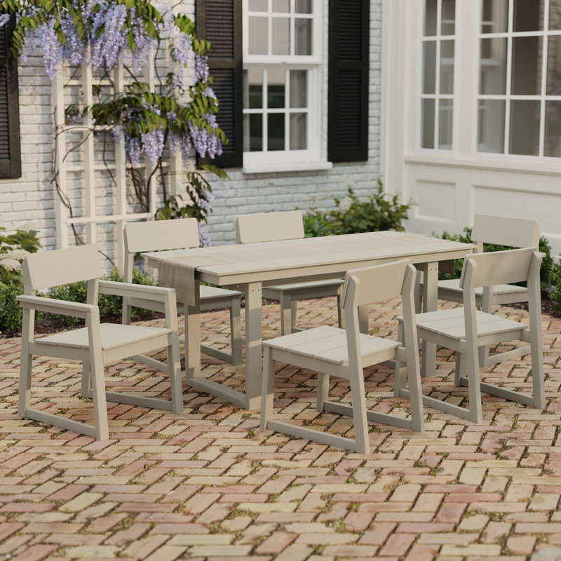 Ensemble repas d'extérieur 7 pièces 7 pièces, Beige
