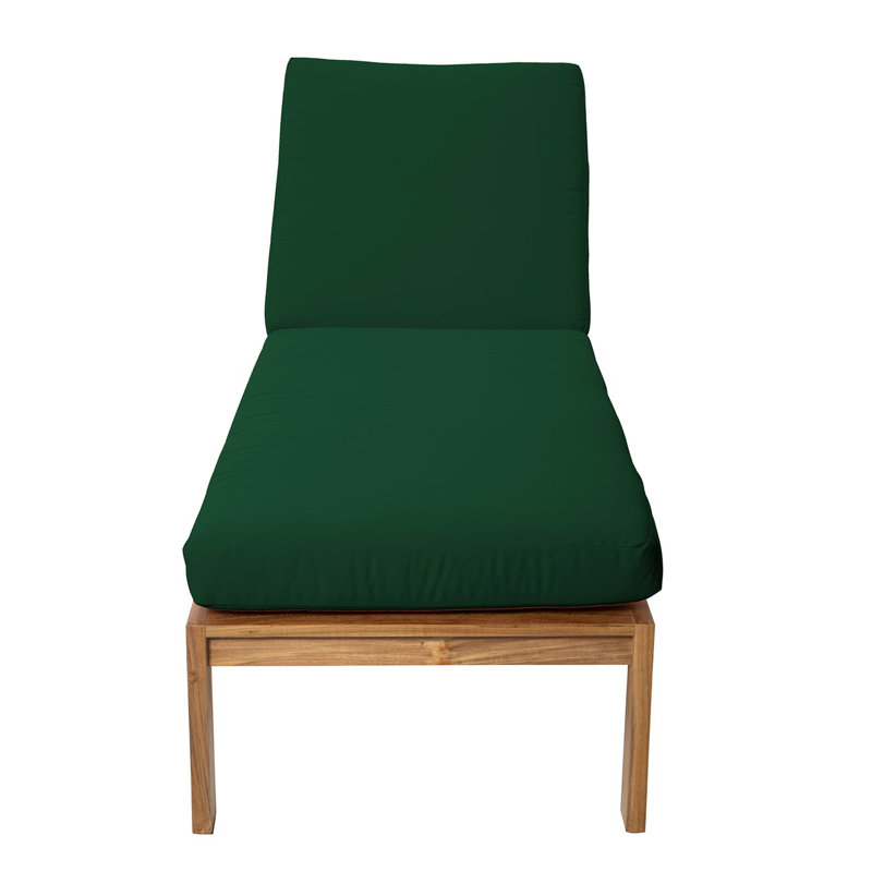 Venice Outdoor Teak Chaise Lounge, Forest Green