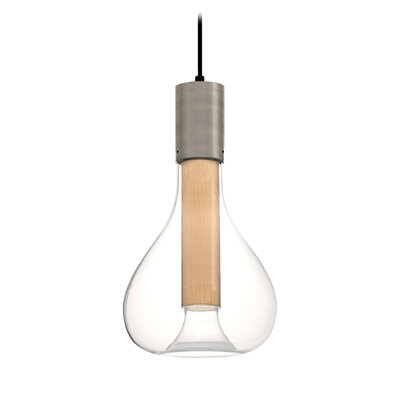 Luminaire suspendu Eris - Base GU10 - Aluminium - Placage de bois - Abat-jour en hêtre naturel