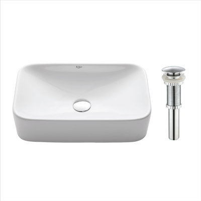 Ceramic Ceramic Rectangular Vessel Bathroom Sink