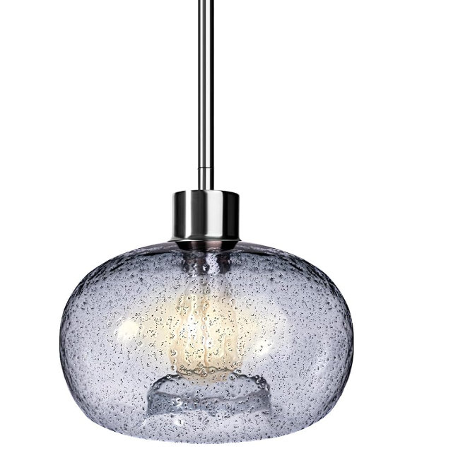 Light Blue Bubble Glass Lamp