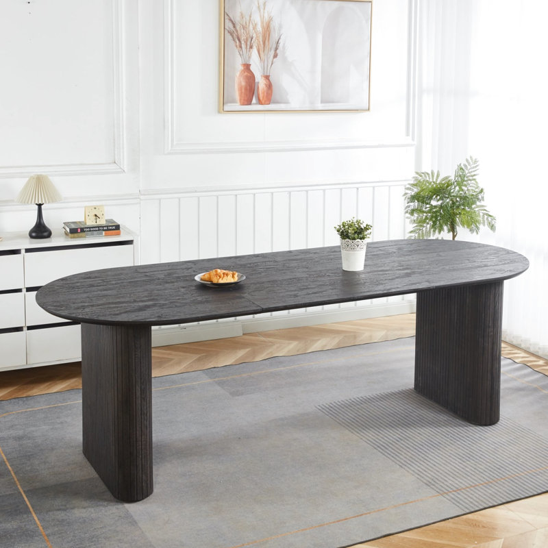 Table de bureau extensible avec finition noire et pieds en métal stables, idéal pour la salle à manger, attention à la qualité, facile à assembler