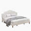 Lit plateforme tapissier très grand avec tête de lit ajustable, rembourré en tissu de lin, lit plateforme de style simple et moderne sans sommier, facile à assembler, blanc-190173087