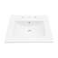 24" White Rectangular Single Vanity Top with Three Faucet Holes and Overflow(Top Only)-125359992