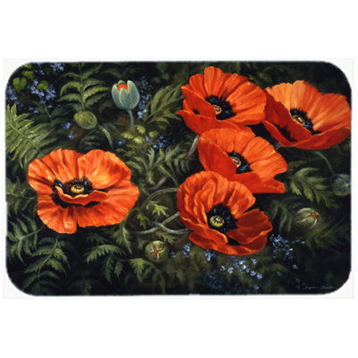 Caroline's Treasures Poppies Glass Cutting Board