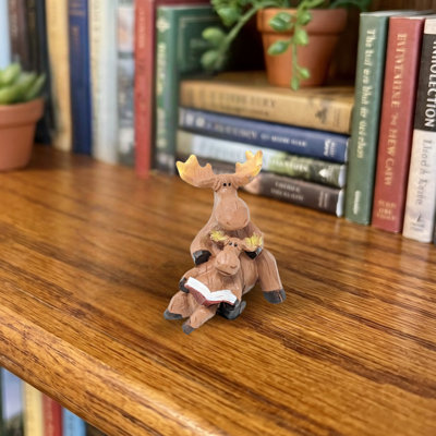 Figurine en résine orignal rustique