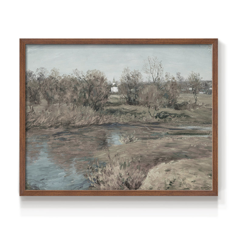 Paysages rétro-CDLVII - reproduction encadrée, H 8 po x l 10 po, Noyer