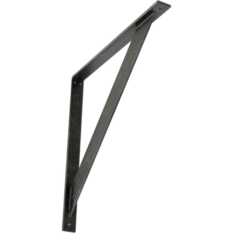 Support traditionnel en acier, Argent antique, H 24 po x l 2 po x P 24 po