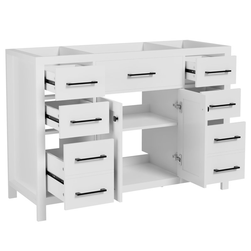 48" Single Sink Bathroom Vanity Cabinet Base Only, Sink Not Included, White