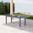 109" L X 35.4" W Long Extendable Rectangular Aluminum Outdoor Dining Table for 8-10 Person