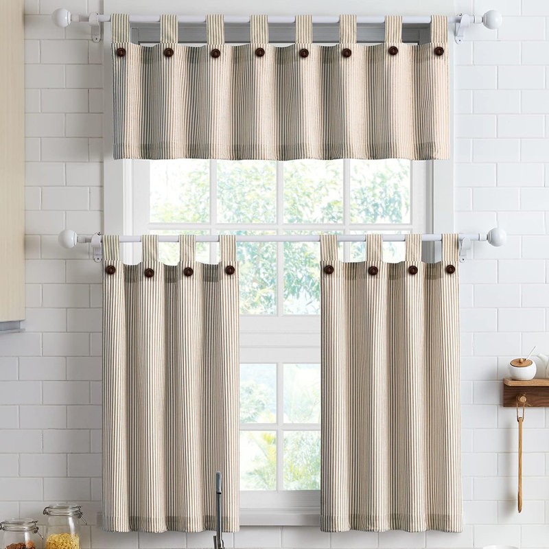 Rural Kitchen Curtains, Brown/White