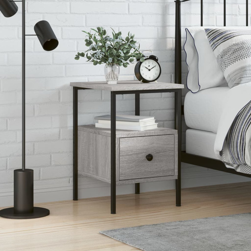 Montclaire Bedside Cabinets 2 pcs 34x36x50 cm Engineered Wood, Grey Sonoma, Individual