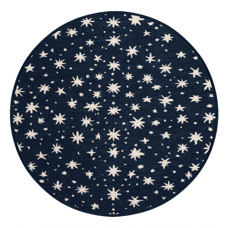 Tapis gris lavable à la machine, Rond 7 pi