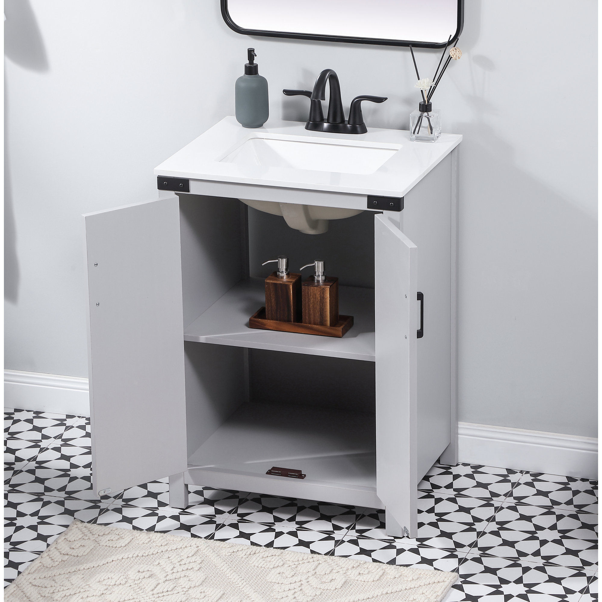 Slayton 24'' Single Bathroom Vanity, Gray