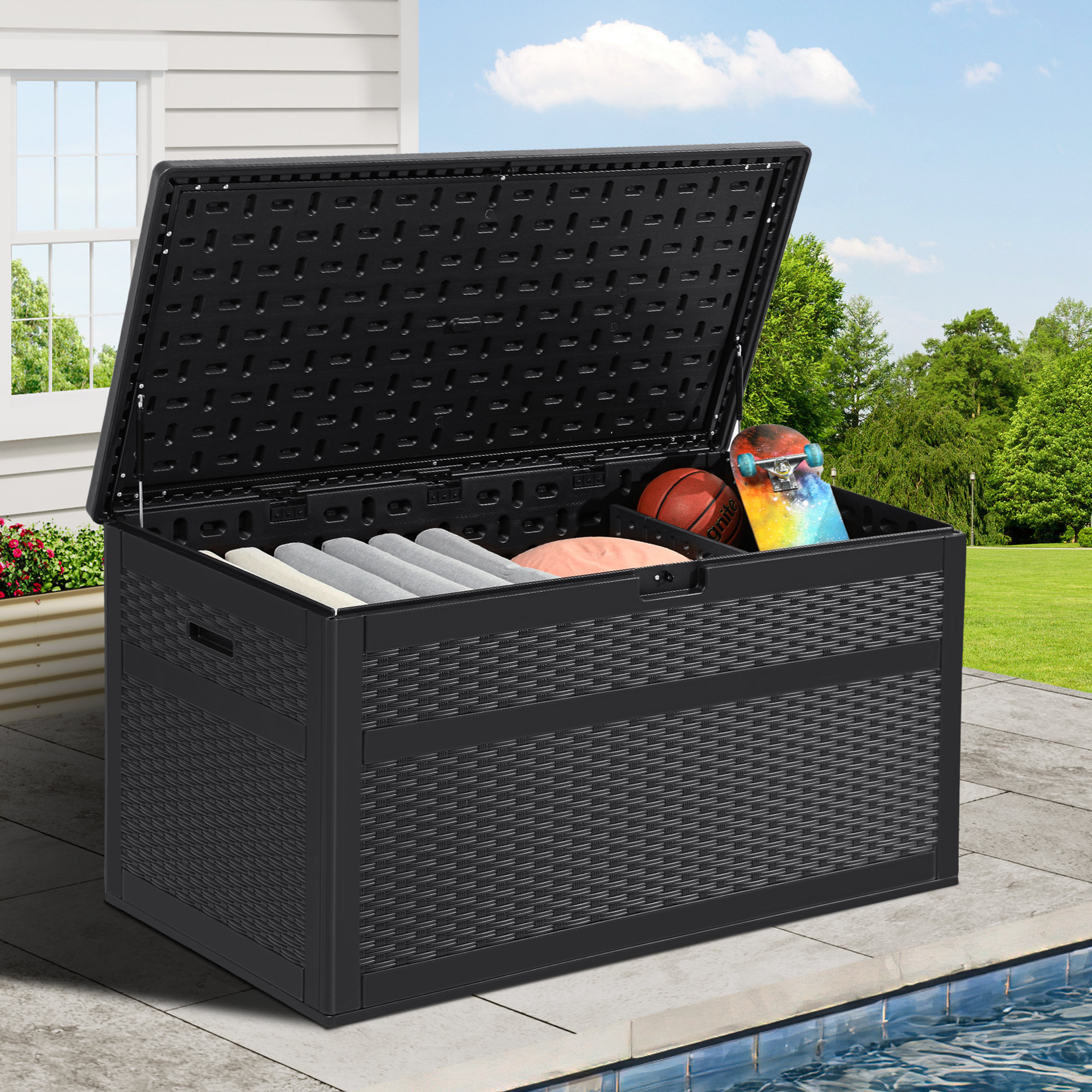 YITAHOME XXL 230 Gallon Large Outdoor Storage Deck Box for Patio Furniture,  Outdoor Cushions, Garden Tools and Sports/Pools Equipment, Weather