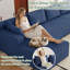 Canapé modulaire en forme de U de 160 po pour le salon Canapé modulaire surdimensionné sans dossier avec méridienne et assise profonde, sans assemblage requis - bleu-891255356