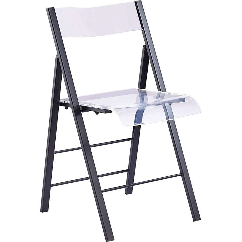 Chaise pliante empilable en plastique Kiyaan, Noir