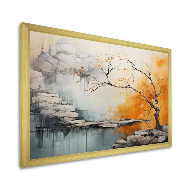 Minimalisme arbre Ephemeral Power III sur impression sur toile, Cadre doré à une seule photo, H 30 po x l 40 po x P 1,5 po