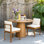 Chaises de salle à manger d'extérieur modernes en bois d'acacia avec coussins Belara