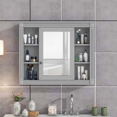 Armoire de rangement murale pour salle de bain 35 po x 28 po, bleu