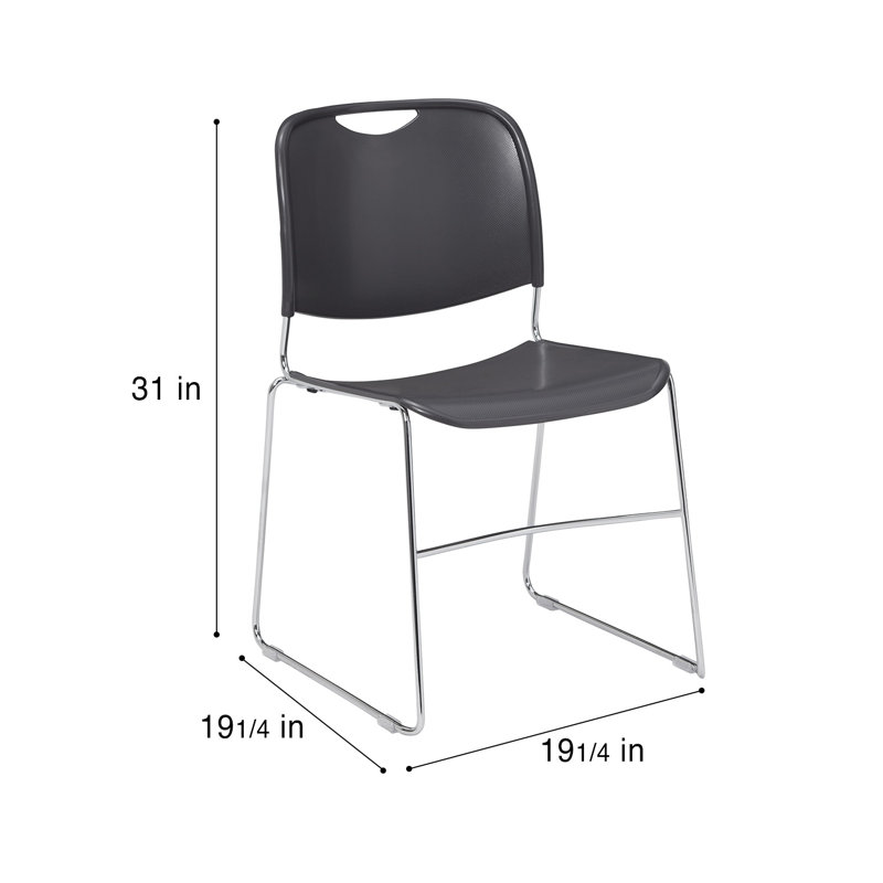 Chaise empilable Naomi Premium, paquet de 2, Gris
