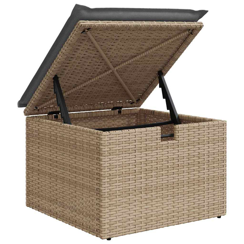  Ensemble de canapé de jardin en rotin beige