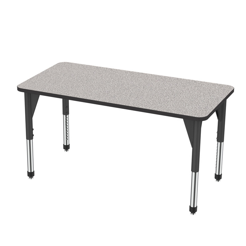 Table d'activité rectangulaire à hauteur réglable Premier Series, H 31 po x L 60 po x l 30 po, Noir, Gris nebula