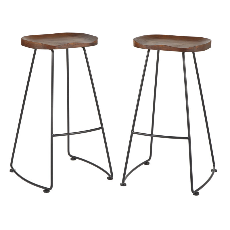 Bussard Bar & Counter Stool, Bar Stool (30.3" Seat Height), Walnut