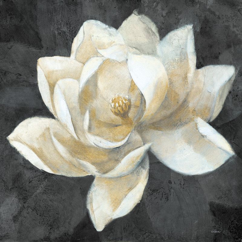 Majestic Magnolia Neutral 1 Piece Wrapped Canvas Painting, 30cm H x 30cm W
