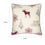 Housse de coussin Merry Christmas Renne rouge, lin blanc cassé 20 po