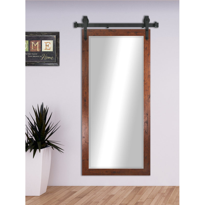 Neace Flat Wall Mirror, 77" H x 31" W, Dark Walnut