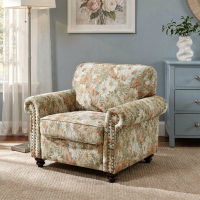 Upholstered Cotton Blend Armchair
