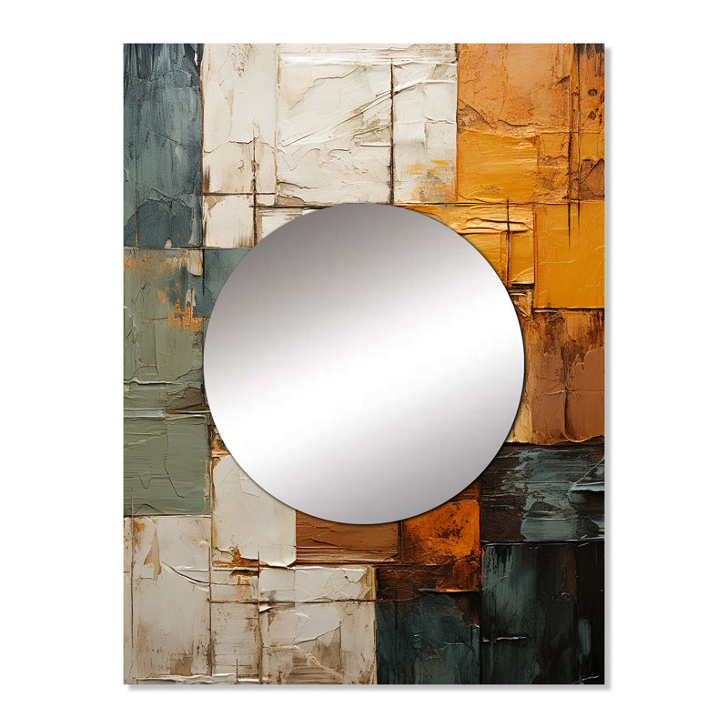 Lonara Hardedge Art Earthy Euphony I - miroir mural peinture, miroir décoratif moderne, impression sur métal, 32 po x 24 po