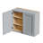 Gray Shaker Solid Wood Wall Cabinet With Soft-Close Doors, Adjustable Shelves - 36" Double Door Storage For Kitchen, Bathroom, Laundry, Garage (Easy Assembly, 36"W X 12"D X 30"H), Sideboard-125535370-125535381