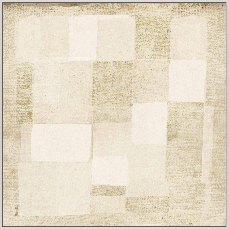 Subtle Patchwork 1 by Marco Marella for Studio M - Framed Wall Art, 16" H x 16" W, Canvas, White