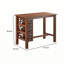 Table de bar rectangulaire Bada de 47 po avec 3 tablettes et accents métalliques