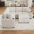 84.7" Sectional Sofa Convertible Pull-out Sofa Bed L-shaped Sofa U-shaped Sofa with a Movable Storage Ottoman for Living Room, Beige